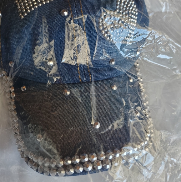 Denim Rhinestone Hat - Picture 3 of 6